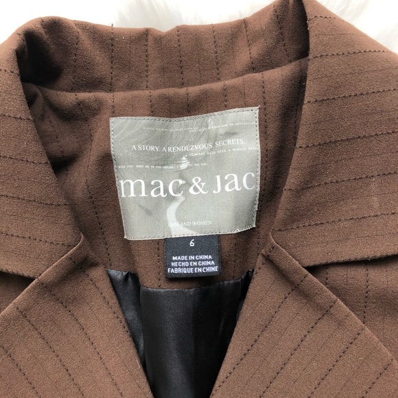 Mac & Jac Pinstripe Puff Sleeves Swing Jacket, 6 - Picture 2 of 9